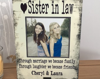 Sister in law personalized metal sign became friends personalised gift