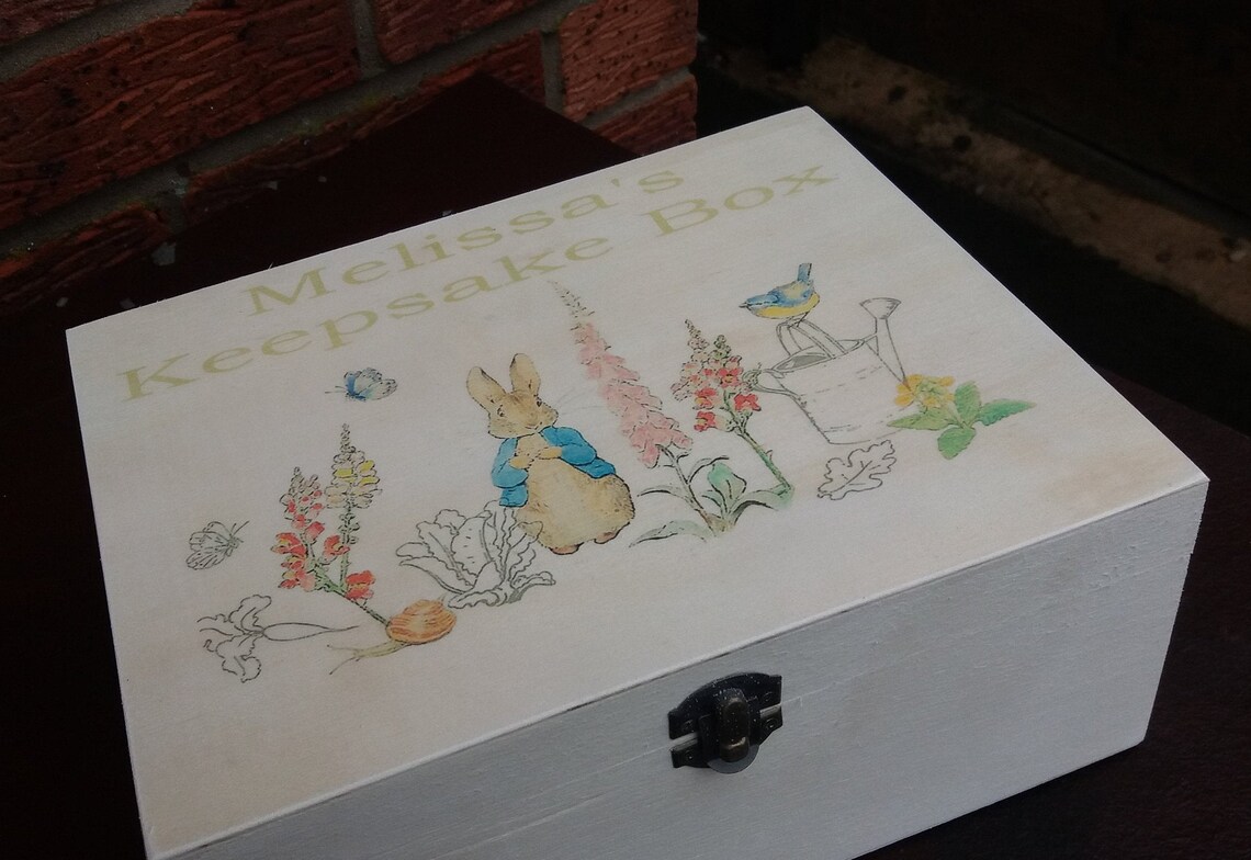 Peter Rabbit Keepsake Memory Box Personalized Wooden Box Etsy UK