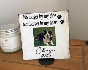 Personalized Pet Memorial Photo Plaque: Rustic Shabby Chic Sign