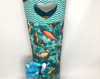 Fish Themed Wine Gift Bag Spirits Gift Tote Ocean