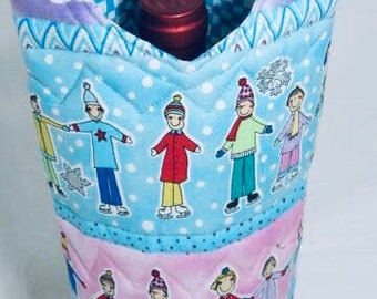 SALE! Wine Bag Wine Carrier Wine Bottle Bag  Liquor Hostess Gift Quilted Wine Bag Insulated Wine Bag