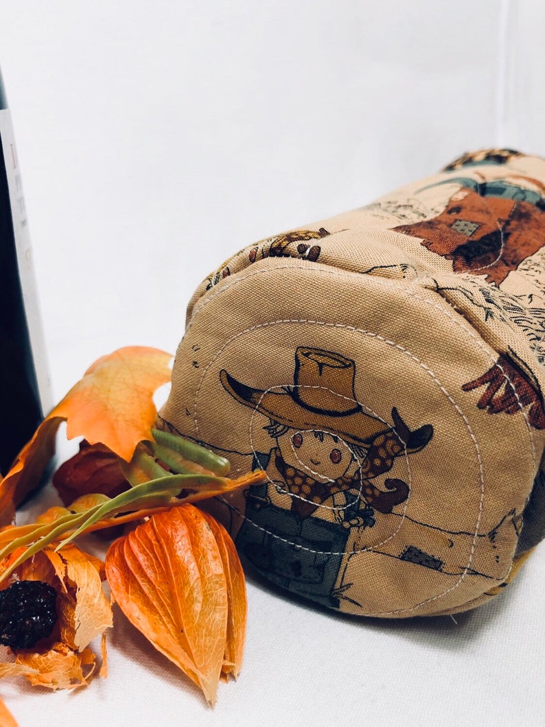 Harvest Time Scarecrows Wine Bag Hostess Gift Thanksgiving Wine Bottle Bag image 6