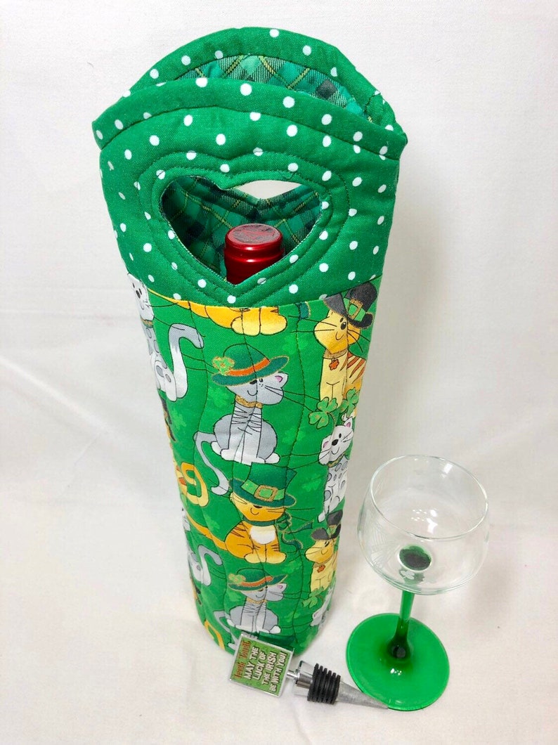 Irish Wine Bag Quilted Gift Bag Luck of the Irish St Paddys Day Etsy UK