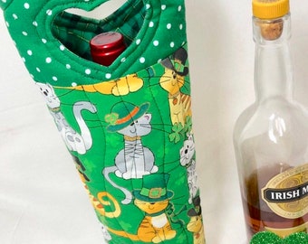 Irish Wine Bag Quilted Gift Bag Luck of the Irish St Paddys Day