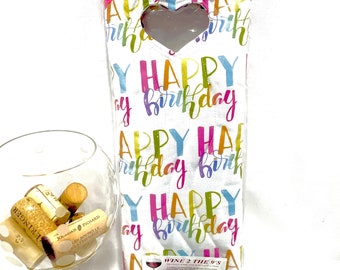 Happy Birthday Wine Tote Bag Wine Gift Bag Celebrate
