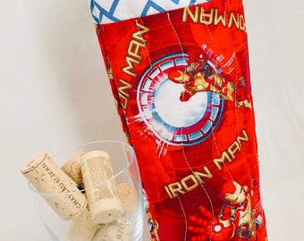 Ironman Super Hero Wine Gift Bag Wine Tote Bag Hostess Gift Gift for Him