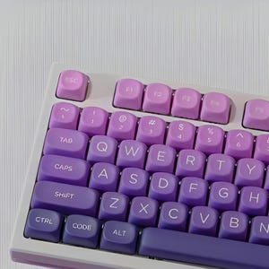 Purple Gradient PBT Keycap Set: Custom Mechanical Keyboard Artisan Keycaps