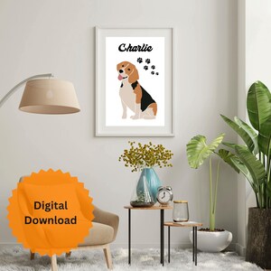 Ritratto digitale di un animale domestico, disegno di un cane con linea minimalista, regalo carino per un animale domestico dei cartoni animati, arte divertente di un animale domestico disegnata male, regalo per gli amanti degli animali