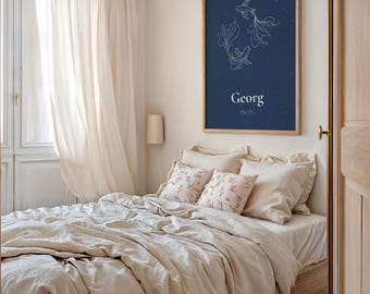 Personalizable poster with zodiac sign, Zodiac Sign Baby Print, Astrology Poster, Baby Gift, Digital Download, Zodiac Sign