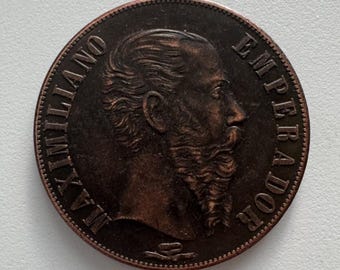 Coin 1 pesos 1866 Mexico COPPER