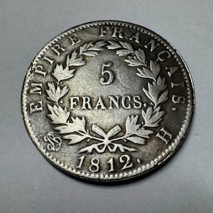 Coin 5 francs 1812 France Emperor Napoleon