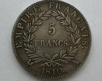 Coin 5 francs 1810 France Emperor Napoleon