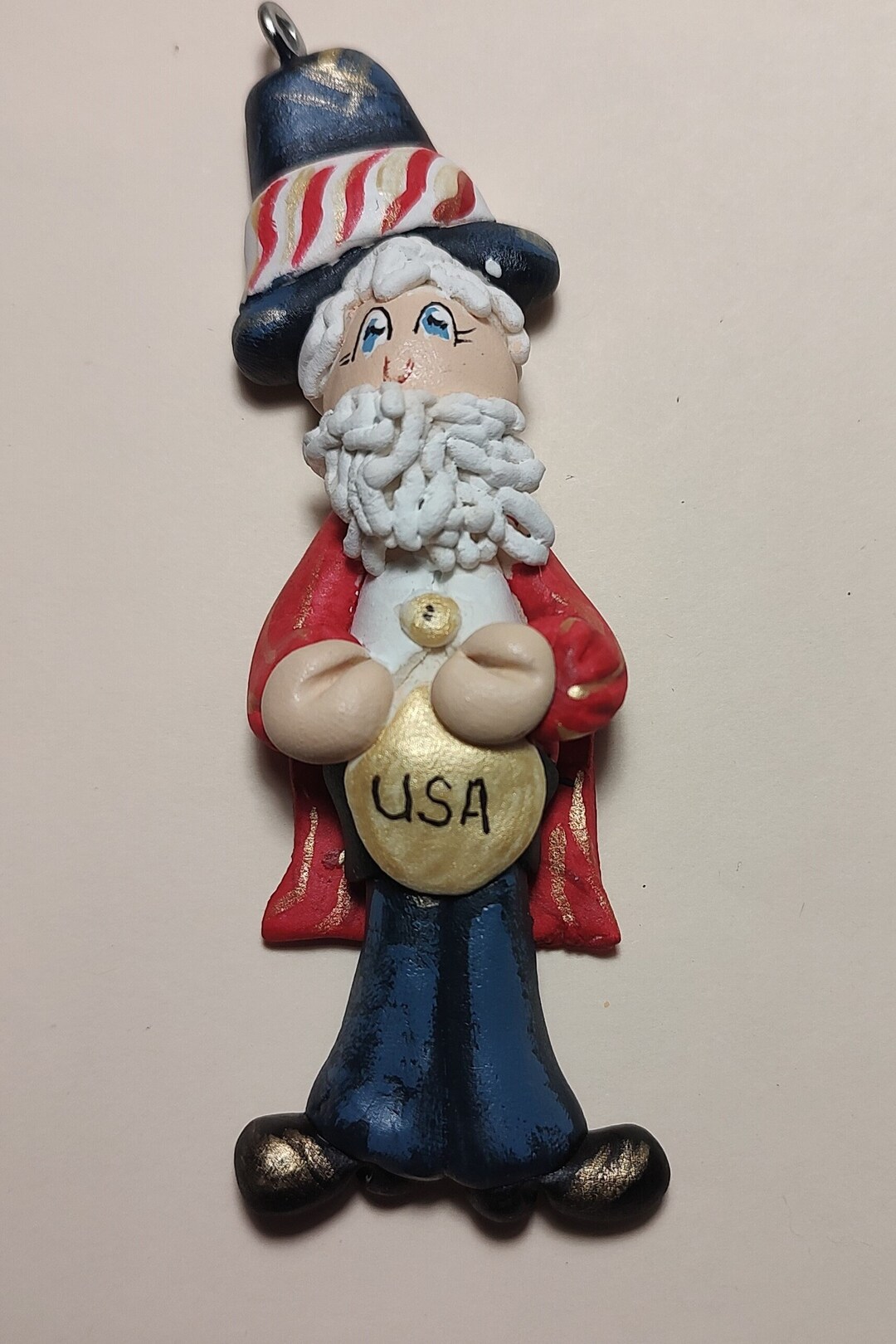 Red, White and Blue Ornament, USA Ornament, Patriotic Ornament, Uncle Sam Ornament, Patriotic ...