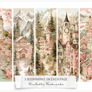 Switzerland Travel Bookmarks | Scenic Landscape Printable Digital Set (Digital Download)