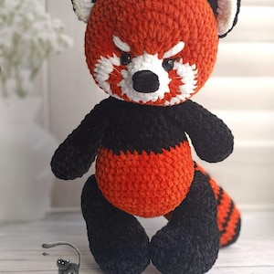 Crochet red panda plush