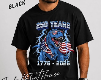 250 Jahre Dinosaurier Shirt Patriotic T Rex USA 1776 2026 Retro American Flagge Shirt Lustig 4. Juli Grafik T-Shirt Geschenk für Männer Jungen