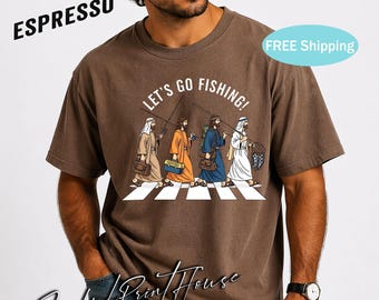 Lasst uns angeln Shirt Lustiges Angeln Shirt Christliches Angeln Shirt Jesus Apostel Shirt Lustiges Glaube Shirt Vatertagsgeschenk