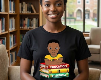 Camiseta "Educación es libertad", camiseta infantil de historia afroamericana, regalo de orgullo cultural