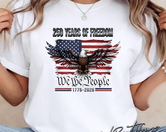 250 Jahre Freiheit Shirt Patriotischer Adler USA 1776 2026 Vintage Americana Shirt 4. Juli Unabhängigkeitstag Shirt Geschenk für Männer Frauen
