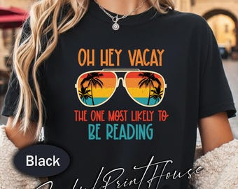 Sehr wahrscheinlich, um zu lesen Shirt Lustiges Buch-Liebhaber-Sommer-Shirt Urlaubs-Shirt Retro Strand Lesung T-Shirt Geschenk für Leser Bücherwurm Sommer-Outfit