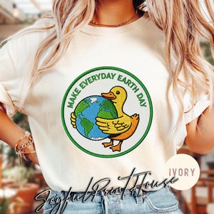 Camiseta del Día de la Tierra con diseño de ganso. Camiseta del Día de la Tierra con diseño de pato ecológico. Regalo para amantes de la naturaleza. Camiseta de concienciación ambiental para profesores.