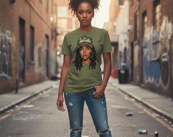 Camiseta Afro Queen, camiseta gráfica de mujer negra despreocupada, ropa urbana