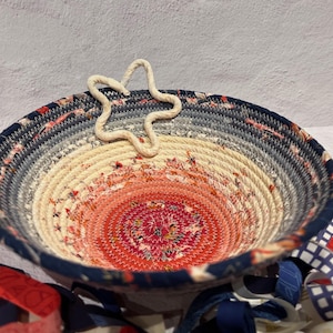 Firecracker Fancy Cotton Pottery Pattern PDF | Rope Bowl Pattern | Scrap Fabric Project | Beginner Sewing Tutorial