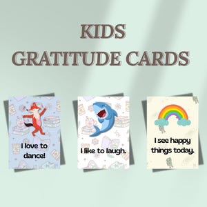 Kinder Dankbarkeitskarten druckbar, 45 Affirmationskarten, positive Affirmation Zitate für Kleinkinder, Digital und Sofort-Download