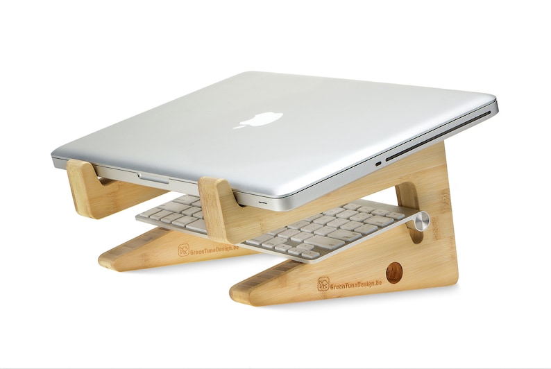 Wood laptop stand / notebook riser beautiful simple and Etsy