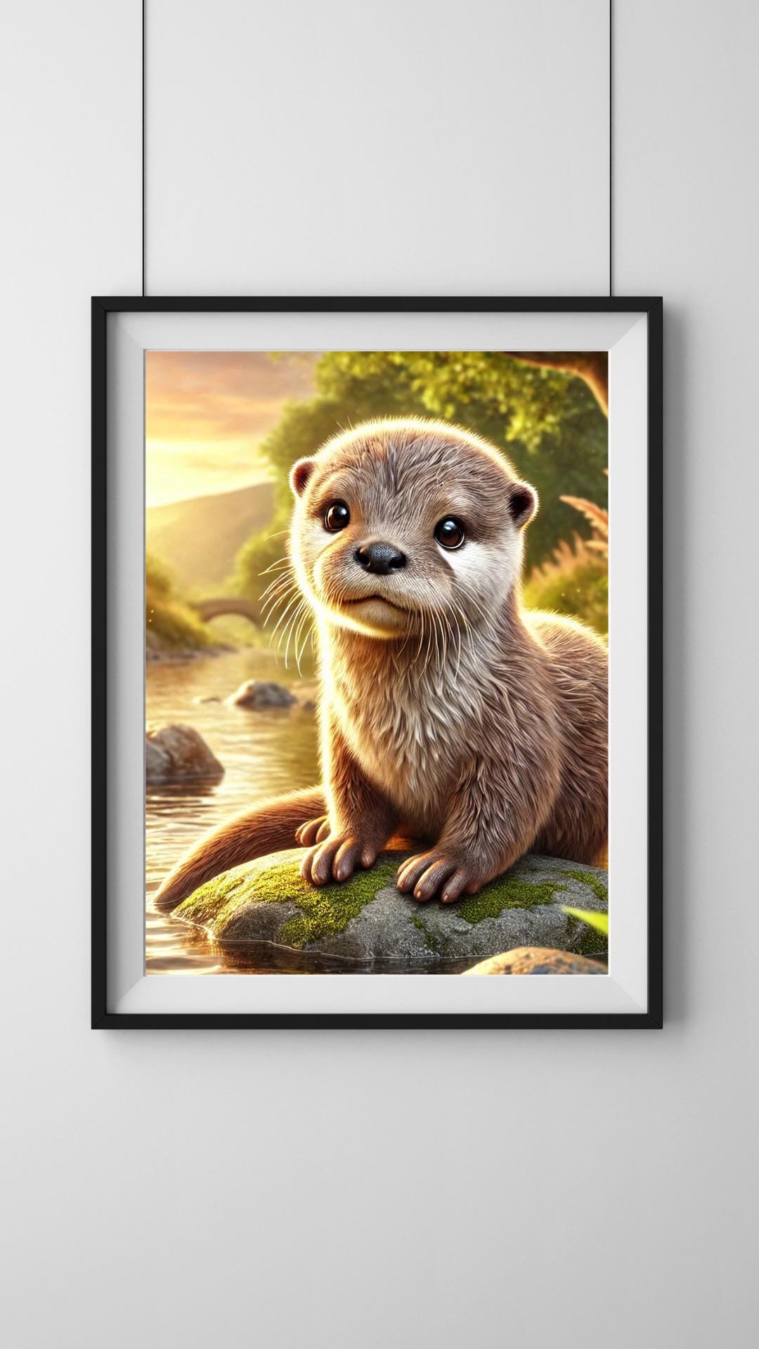 Otter Art | Digital Otter Poster | Animal Wall Art | Instant Download ...