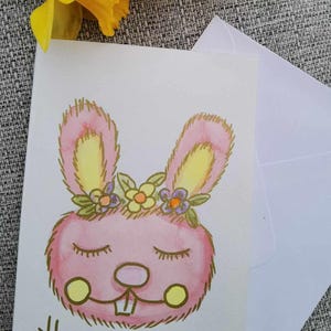 Cartão de Páscoa pintado à mão – Cartão de felicitações exclusivo em aquarela