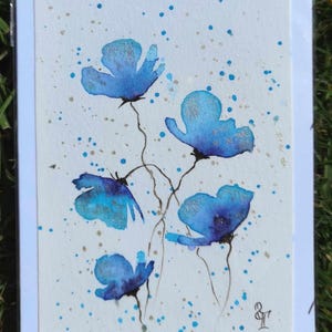 Set di 3 biglietti di auguri dipinti a mano con acquerelli – Arte originale con buste bianche (10 x 15 cm)