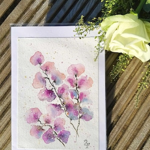 Biglietto di auguri con acquerello dipinto a mano – Arte originale