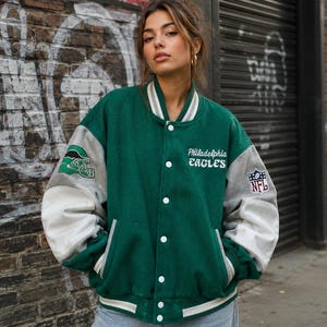 Varsity Bomber Oversized Baseball Drop-shoulder Jacket Handmade Embroidery Patch Real Wool - Leather Jacket Streetwear Coat, Made to Order