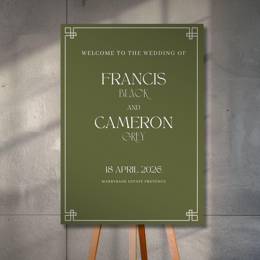 Luxury Old Money Welcome Board, Forest Green Elegant Canva Template ...