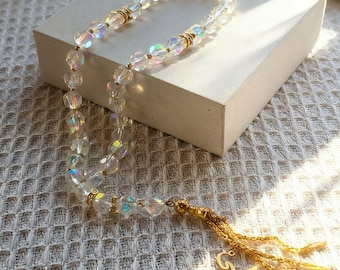 Tasbih Islamische Sorgen Perlen mit personalisiertem Anhänger, Sibha 33 Perlen Tasbeeh für muslimischen Geschenk