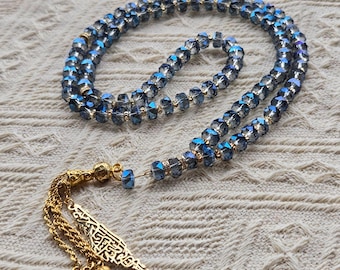 99 Perlen tasbih personalisierter arabischer Namensanhänger, passen Rosenkranz islamischer Charme Dhikr Geschenk besonders an