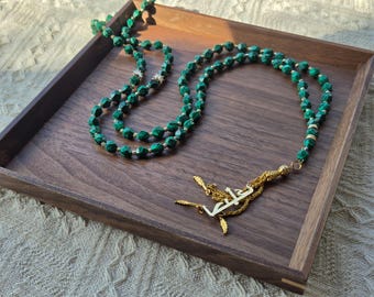 Edelstein Tasbih Gebetskette, Malachit Stein Misbaha Armbänder