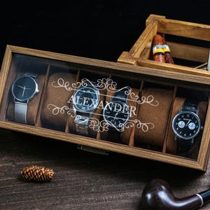 Personalized Watch Storage,Custom Engraved Watch Box for Men,Gifts For Watch Lover,Watch Case,Personalized Gifts For Him Husband Dad Grandpa