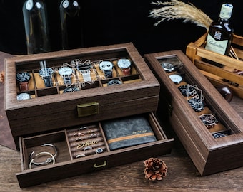 Personalized Vegan leather Watch Box,Customized Watch Storage Jewelry Box,Unique gift for men,anniversary gift for him,Birthday gift for him