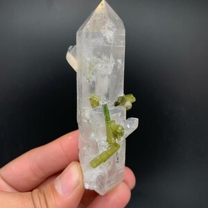 98 Gram Tourmaline’s On Quartz Tourmalines Bunches On Quartz , Green Tourmaline Combine with Matrix On Quartz.unique Pace for Collection