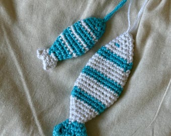 Sardines crochet pattern keychain amigurumi tinned fish easy tutorial for beginner no sew amigurumi pattern summer toy PDF