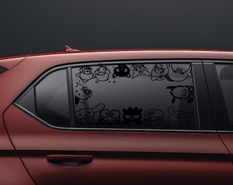 Hello Kitty and friends car window decal|Cute Car sticker|Car decals||Auto decal| Sanrio| Vinyl car decals| Custom decal| Kawaii Car|