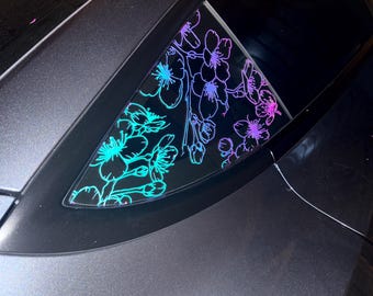Cherry blossom car decal for rear window|Vinyl Cherry Blossom Flower Sticker|Waterproof Japanese Flower Sticker|Cute Sakura Car Decal