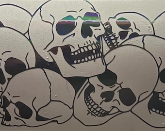 Skulls Car Window Sticker|Gothic Skull Vinyl Decal|Spooky Car Accessories|Waterproof Outdoor Sticker|Decal for car, tumblers, laptops