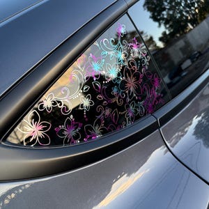 Flourish Flower Car Decal | Elegant Flower Vinyl Sticker | Car Window ...