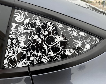 Tooled Leather Floral Decal|Western-Style Vinyl Sticker| Vintage Cowgirl Aesthetic Vinyl|Rustic Western Vinyl Sticker|Boho Western Sticker
