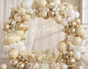 119pcs Elegant White and Gold Balloon Garland Kit|Luxury Balloon arch for Weddings, Bridal Showers & Anniversaries|Classy Birthday Decor