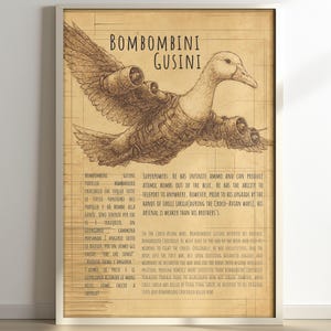 Framed Bombombini Gusini Brain Rot Meme Poster,Brainrot Memes, Meme Posters, Gusini Meme, Stupid Gifts, Social Media Viral, Italian Brainrot