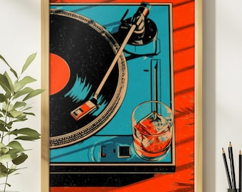 Japanische Wandkunst, Retro Schallplatte Musik Poster, Geschenk für Musikliebhaber, Vintage Schallplatte Wandkunst, japanische Musikkunst, Audio Liebhaber Geschenk